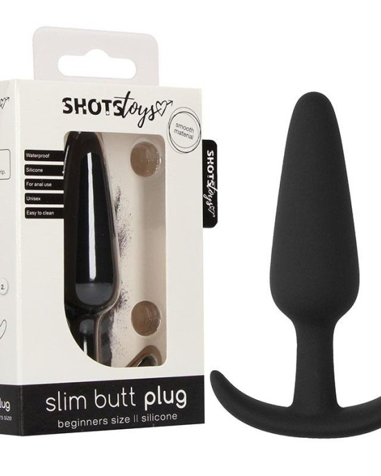 Shots Slim - Black 8.3cm Butt Plug