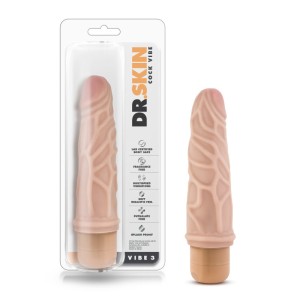 Dr. Skin Cock Vibe 3 - 7.25 Inch Cock - Flesh Vibrating Dong