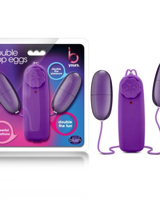 B Yours Double Pop Dual Vibrating Plum Purple Eggs