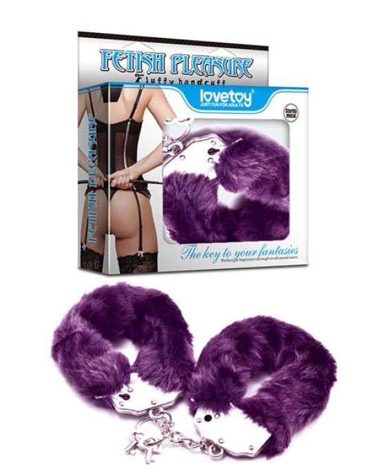 Fetish Pleasure Fluffy Hand Cuffs - Purple