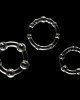 Power Plus Triple Beaded Clear Cock Rings - Set of 3