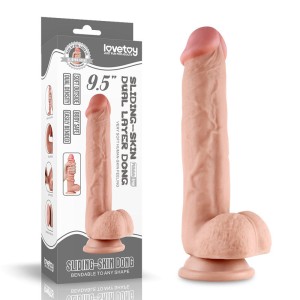 Sliding Skin Dual Layer 9.5 Inch Dong - Flesh