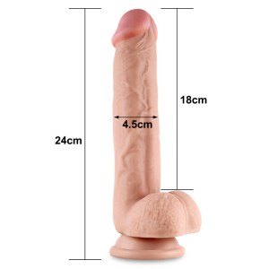 Sliding Skin Dual Layer 9.5 Inch Dong - Flesh