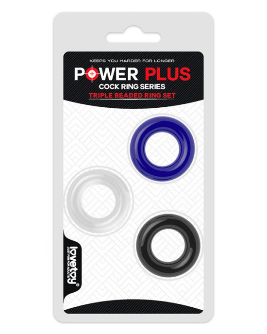 Power Plus Triple Donut Rings - Set of 3