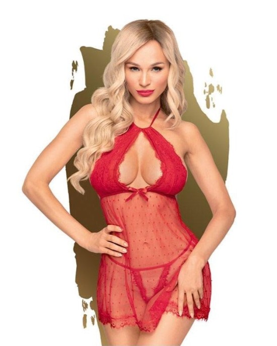 Penthouse LIBIDO BOOST - Red Point D'Esprit Babydoll - M/L