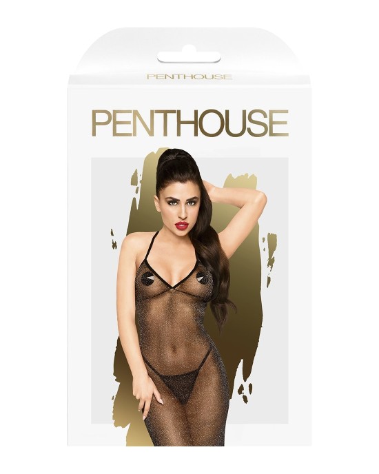 Penthouse LOVE ON FIRE - Black Shimmer Dress - M/L