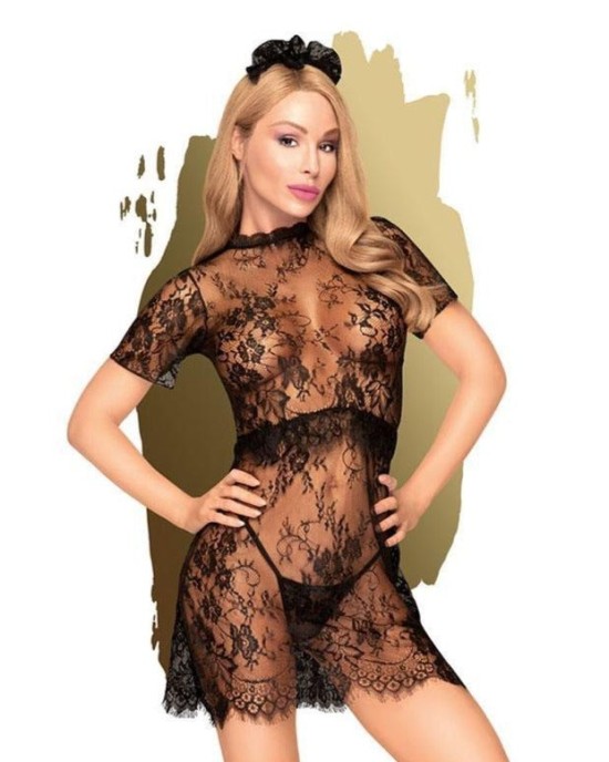 Penthouse POISON COOKIE - Black Lace Dress - L/XL