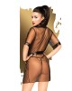 Penthouse MIDNIGHT MIRAGE - Black Mesh Kimono - XL