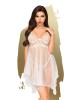 Penthouse NAUGHTY DOLL - White Lace Babydoll - S/M