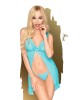 Penthouse AFTER SUNSET - Turquoise Ruffle Babydoll - M/L