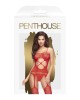 Penthouse HOT NIGHTFALL - Red Geometric Net Bodystocking - XL