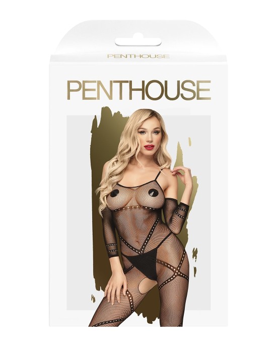 Penthouse UNDER ARREST - Black Sheer Bodystocking- S/L