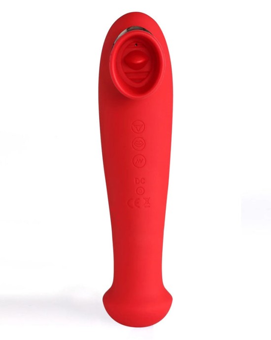 Maia DESTINY 3-in-1 Tongue Flickering Stimulator with Suction - Red