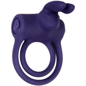 Adam & Eve Rabbit Vibrating Cock & Balls Ring - Blue