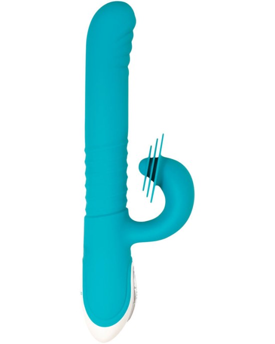 Evolved The Show Stopper Thrusting Rabbit Vibrator - Teal