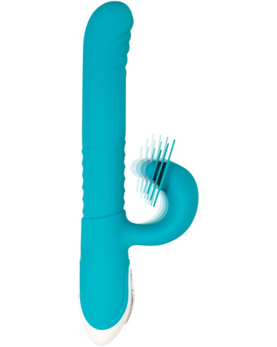 Evolved The Show Stopper Thrusting Rabbit Vibrator - Teal