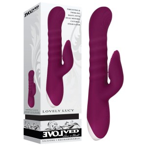 Evolved Lovely Lucy Rabbit Vibrator - Burgundy Red