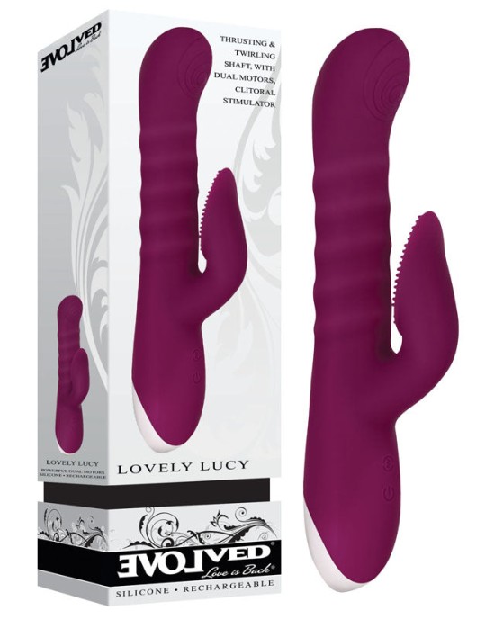 Evolved Lovely Lucy Rabbit Vibrator - Burgundy Red