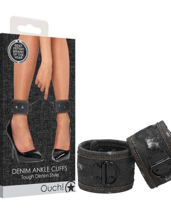 Ouch! Denim Ankle Cuffs - Black