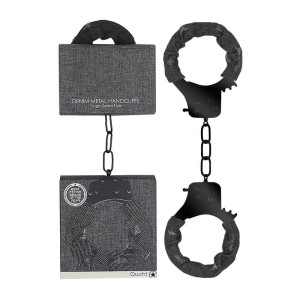 Ouch! Denim Metal Handcuffs - Black