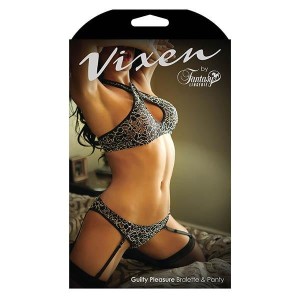 Vixen Guilty Pleasure Bralette & Panty - Black OS