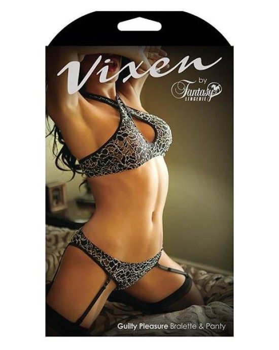 Vixen Guilty Pleasure Bralette & Panty - Black OS