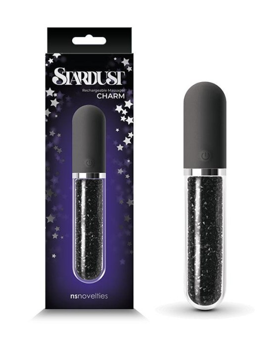 Stardust - Charm - Black Glass Vibrator