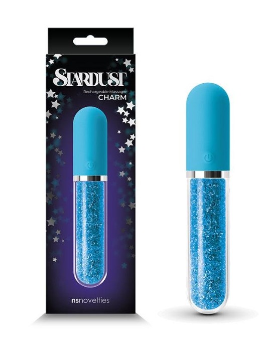 Stardust - Charm - Blue Glass Vibrator