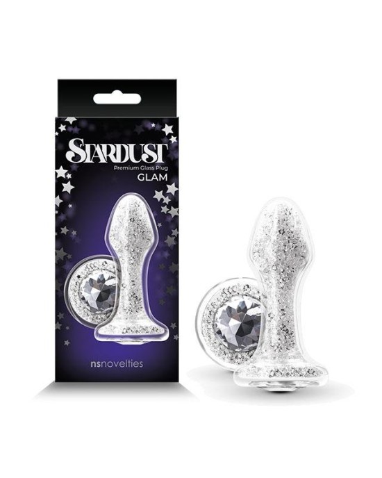 Stardust - Glam - White 9.5 cm Glass Butt Plug