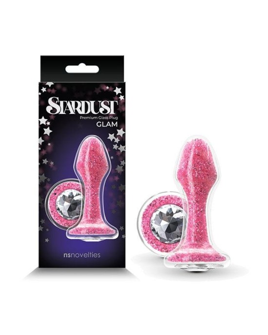 Stardust - Glam - Pink 9.5 cm Glass Butt Plug