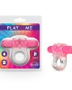 Play With Me Teaser Vibrating C-Ring - Clear/Pink