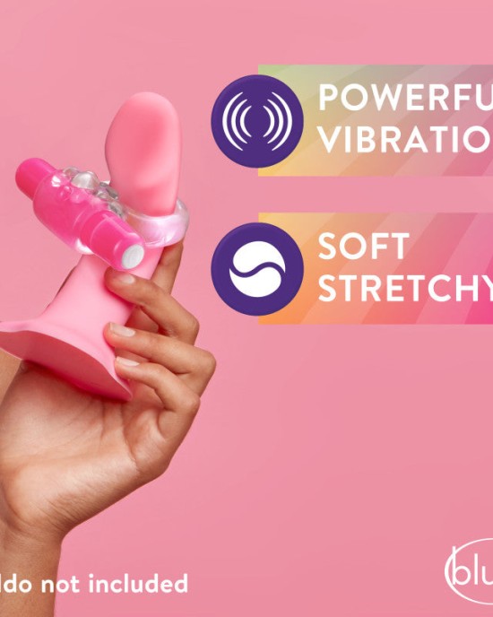 Play With Me Teaser Vibrating C-Ring - Clear/Pink