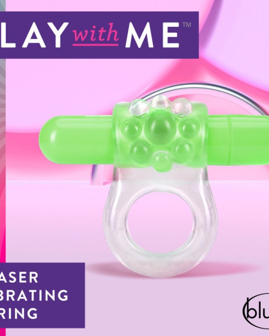 Play With Me Teaser Vibrating C-Ring - Green