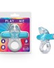 Play With Me Bull Vibrating C-Ring - Clear/Blue