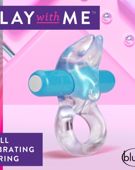 Play With Me Bull Vibrating C-Ring - Clear/Blue