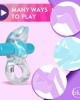 Play With Me Bull Vibrating C-Ring - Clear/Blue