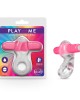 Play With Me Delight Vibrating C-Ring - Clear/Pink