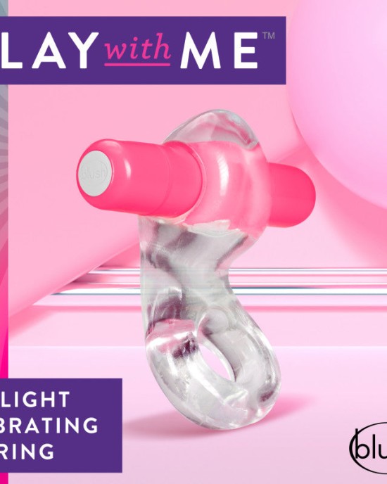 Play With Me Delight Vibrating C-Ring - Clear/Pink