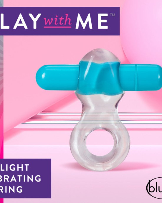 Play With Me Delight Vibrating C-Ring - Clear/Blue