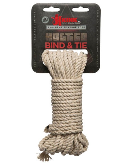 KINK Hogtied Bind & Tie - 6mm Thick Hemp Bondage Rope 9mtrs