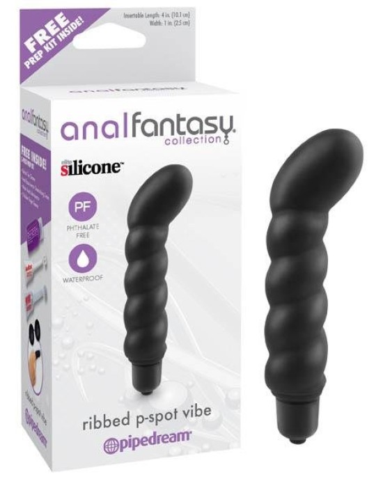 Anal Fantasy Collection Ribbed Black Prostate Vibrator