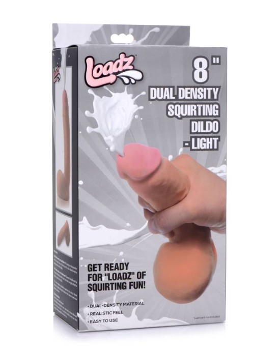 Loadz 8 Inch Dual Density Squirting Dildo - Flesh