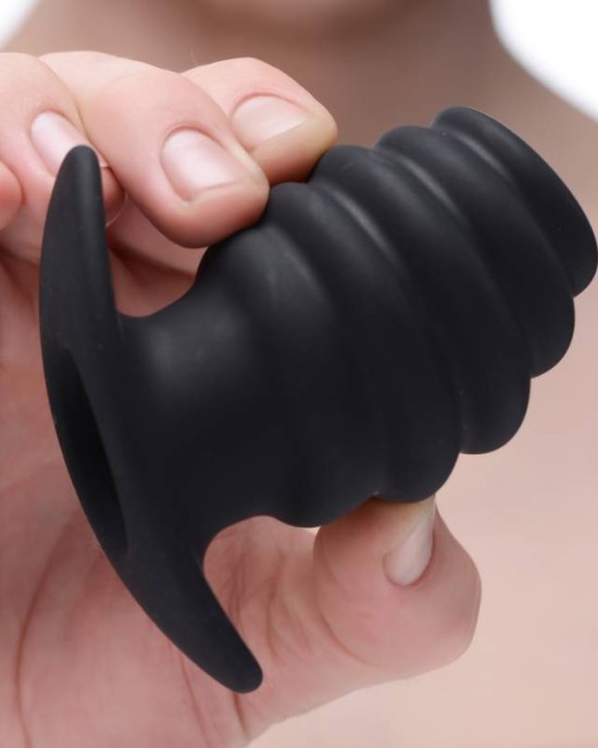 Master Series Hive Ass Tunnel - Black Medium Hollow Butt Plug