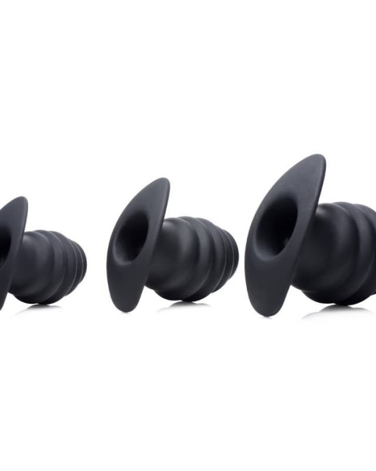 Master Series Hive Ass Tunnel - Black Medium Hollow Butt Plug