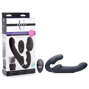 Strap-U Ergo-Fit Twist Vibrating Strapless Strap-On - Black