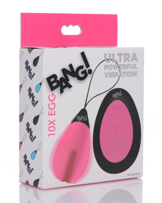 Bang! 10X Vibrating Egg with Wireless Remote - Pink