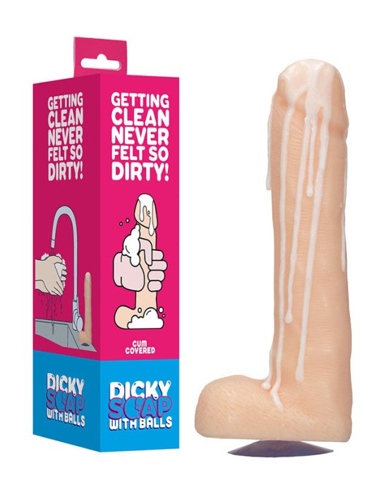 S-Line Dicky Soap with Balls - Cum Covered Novelty Soap