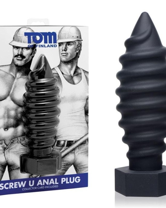 Tom Of Finland Screw U Anal Plug - Black