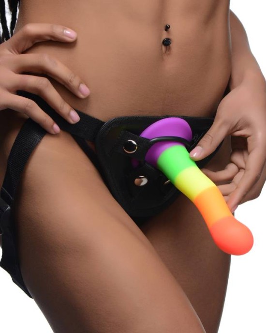 Strap-U Proud - Rainbow 7.5 Inch Dildo Strap-On