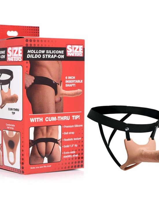 Size Matters 6 Inch Dildo Strap-On - Flesh